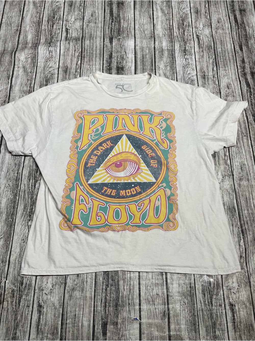 Ladies Medium Pink Floyd Graphic Shirt Used But Good Condition white Pink Floyd